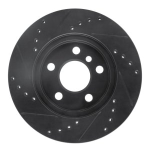 BMW i3 Brake Rotor (1) - Front Right - R1 Concepts - Drilled & Slotted - Black - `14-`21
